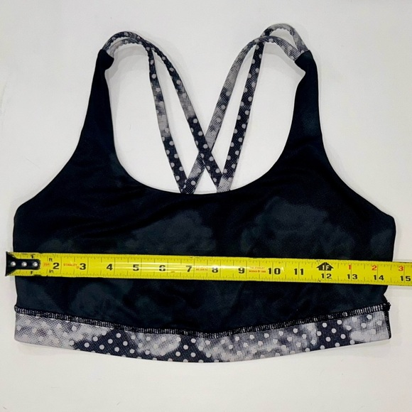 Lululemon Women's Energy Bra Dottie Dream Coal Black Athletic Workout top 8 - Picture 8 of 9